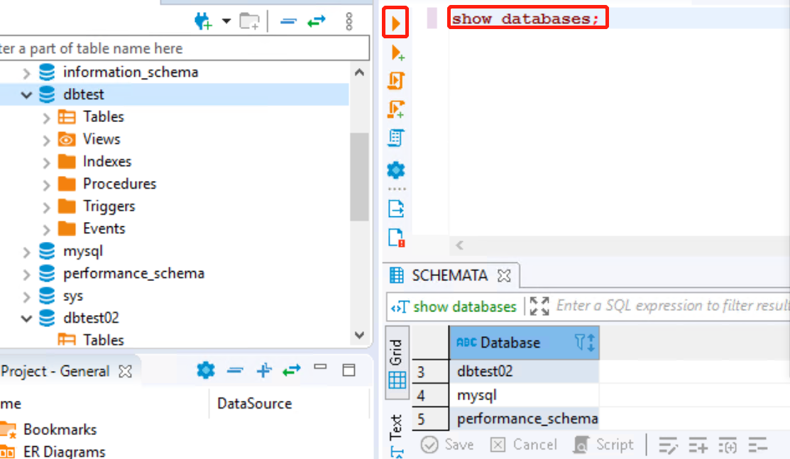 Execute SQL commands