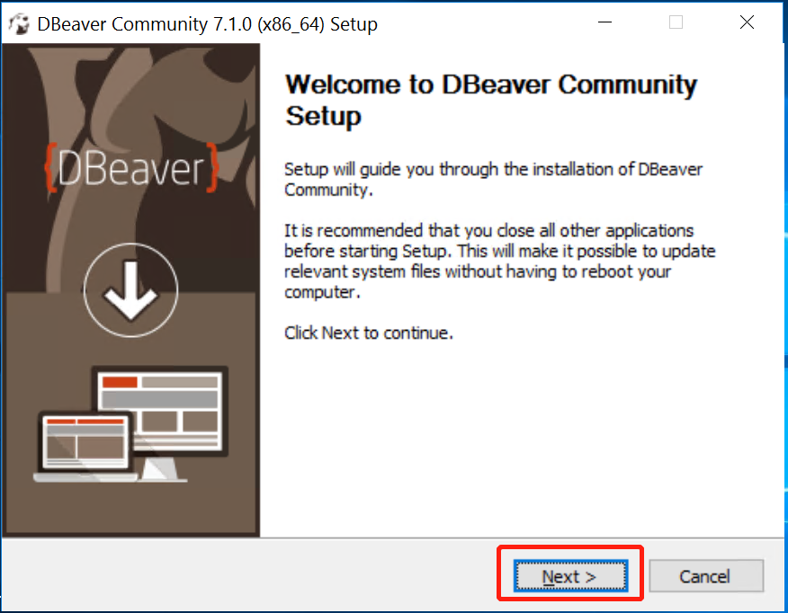 Install the DBeaver step 2