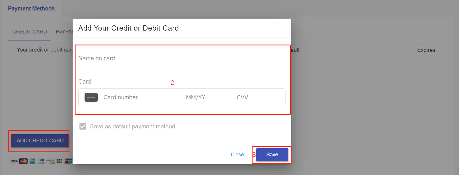 Type in your credit card info