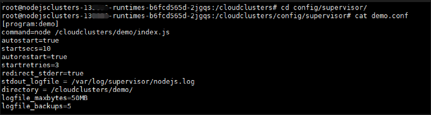 Node.js configuration file